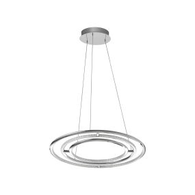 Nova Luce Livorno - lampe suspendue - Ø 60 x 120 cm - 55W LED inclus - chrome