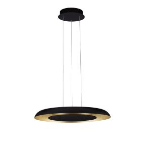 Nova Luce Epos - lampe suspendue - Ø 60 x 145 cm - 38W dimmable LED inclus - noir sablé et or brossé