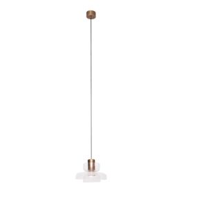 Maxlight Signature - lampe suspendue - Ø 22 x 215 cm - 8W LED inclus - laiton antique et transparent