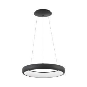 Nova Luce Albi - lampe suspendue - Ø 41 x 120 cm - 32W LED dimmable inclus - noir sable