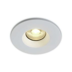 ONE Light Fire Rated Range - spot encastré - Ø 78 mm, Ø 65 mm encastré - 7W LED dimmable inclus - IP65 - blanc - couleur de lumière blanc chaud