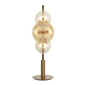 Searchlight Wagon - lampe à poser - Ø 20 x 66 cm - bronze, transparent et ambre