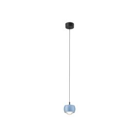 Nova Luce Conga - lampe suspendue - Ø 9,6 x 140 cm - 13W LED inclus - bleu clair