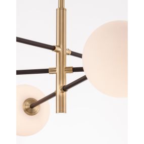 Nova Luce Vitra - lampe suspendue - 103 x 75 x 136 cm - or satiné et noir