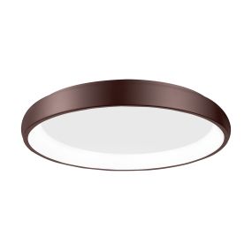 Nova Luce Albi - plafonnier - Ø 61 x 8,5 cm - 50W LED dimmable inclus - brun