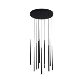 Nova Luce Giono - lampe suspendue - Ø 50 x 230 cm - 12 x 3W LED inclus - noir sable