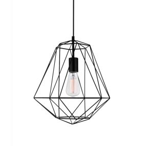 Nova Luce Pietra - lampe suspendue - Ø 35 x 120 cm - noir
