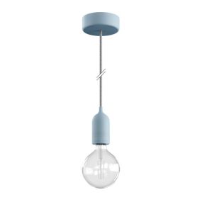 Creative Cables Eiva Pastel - suspension extérieure avec fixation plafond en silicone - Ø 12,5 x 164,5 cm - IP65 - bleu doux
