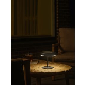 Nordlux Elmer Solar - lampe de table d'extérieur avec batterie - Ø 13 x 17 cm - 3 niveaux de gradation - 2W LED inclus - IP44 - noir