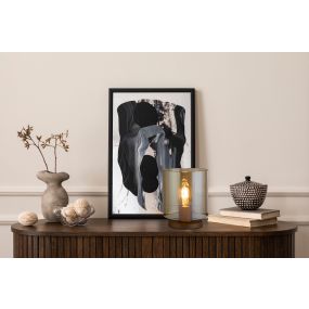 Searchlight Sweden - lampe à poser - Ø 20 x 26 cm - moka et ambre