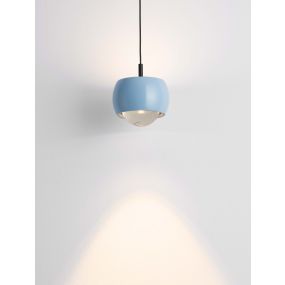 Nova Luce Conga - lampe suspendue - Ø 9,6 x 140 cm - 13W LED inclus - bleu clair