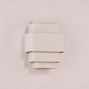 Artdelight Layers - applique murale - 13 x 20 x 27,5 cm - blanc et or