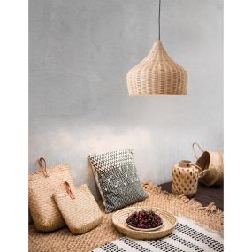 Nova Luce Mia - lampe suspendue - Ø 38,5 x 250 cm - brun et noir