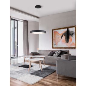 Nova Luce Gap - lampe suspendue - Ø 51 x 120 cm - 50W LED inclus - noir