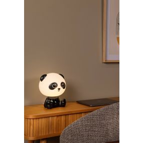 Lucide Dodo Panda - lampe enfant - 26 cm - 3W LED dimmable inclus - noir et blanc
