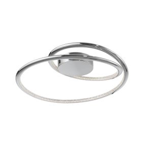 Nova Luce Plasencia - plafonnier - Ø 49,5 x 11,5 cm - 27W LED inclus - chrome
