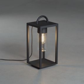 Konstsmide Bologna - lampe de table avec prise - 20 x 45,5 x 20 cm - IP44 - noir