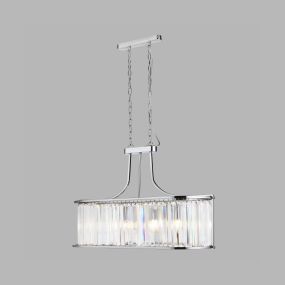 Searchlight Victoria - lampe suspendue - 78 x 30 x 150 cm - chrome et transparent
