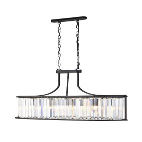 Searchlight Victoria - lampe suspendue - 78 x 30 x 150 cm - noir mat et transparent