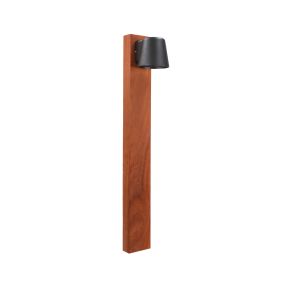 Roi Du Luminaire Padouk Teichos - borne jardin - 15 × 8,8 × 70 cm + pied 30 cm - IP54 - noir et padouk