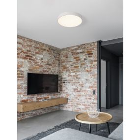 Nova Luce Hadon - plafonnier - Ø 50 x 7 cm - blanc sablé