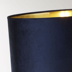 Searchlight Scarborough - lampe à poser - Ø 40 x 67 cm - laiton, or et bleu marine