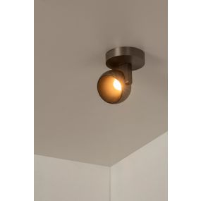 Lucide Esfera - spot en saillie - Ø 11,2 x 10,1 cm - 10W LED dimmable inclus - fer gris