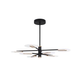 Nova Luce Genti - lampe suspendue - Ø 89 x 63 cm - 56W LED inclus - noir et or