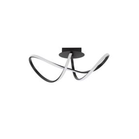 Nova Luce Amara - plafonnier - 61 x 24,5 x 27 cm - 23W LED inclus - noir sable