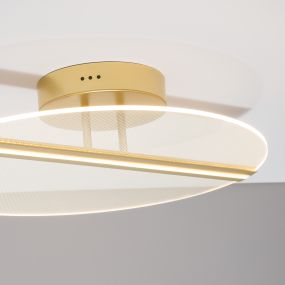 Nova Luce Jertuna - plafonnier - Ø 53 x 11,5 cm - 30W LED inclus - or