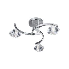 Searchlight Sculptured Ice II - plafonnier - Ø 52 x 22 cm - chrome