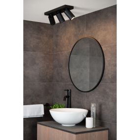 Lucide Taylor - spot en saillie 3L - 38 x 10 x 12,5 cm - 3 x 5W LED dimmable inclus - dim to warm - IP44 - noir