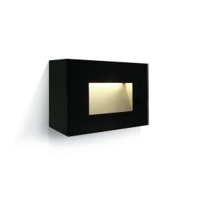 ONE Light Glass Face - applique murale extérieure - 12 x 5,5 x 8 cm - 4W LED inclus - IP65 - noir