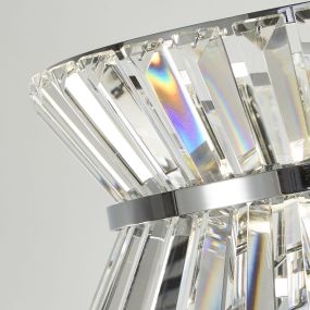 Searchlight Uptown - lampadaire - Ø 34 x 150 cm - chrome et transparent