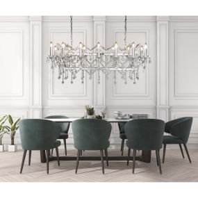 Searchlight Florence - lampe suspendue - 128 x 40 x 150 cm - chrome