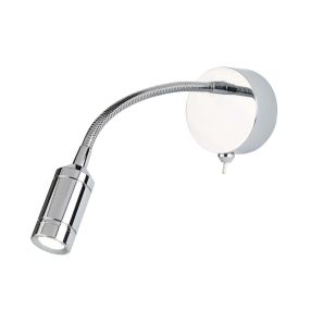 Searchlight LED Adjustable Wall Lights - applique murale avec interrupteur - 7 x 24 cm - 1W LED inclus - chrome
