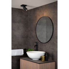 Lucide Taylor - spot en saillie 1L - 10 x 10 x 12,5 cm - 5W LED dimmable inclus - dim to warm - IP44 - noir