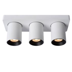Lucide Nigel - spot en saillie - 30 x 10 x 11,3 cm - 3 x5W dimmable inclus - dim to warm - white