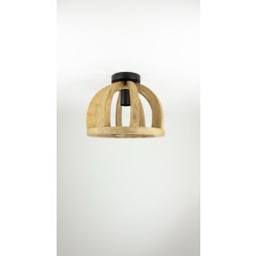 Vico Wooden Bars ALT - plafonnier - Ø 30 x 24 cm - bois de manguier et noir