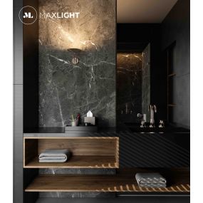 Maxlight Hana - applique murale - 17,5 x 21,8 x 21,2 cm - 6W LED inclus - or