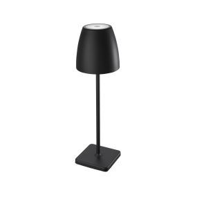Nova Luce Colt - lampe de table extérieure à piles - Ø 11 x 38 cm - 1W LED dimmable inclus - IP44 - noir sable