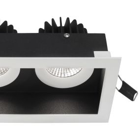 Nova Luce Olbia - spot encastrable - 160 x 90 mm, 150 x 77 mm encastrable - IP44 - blanc et noir