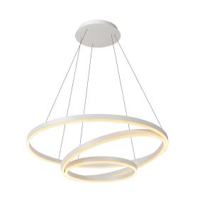 Lucide Triniti - lampe suspendue - Ø 80 x 135 cm - 136W LED dimmable inclus - blanc
