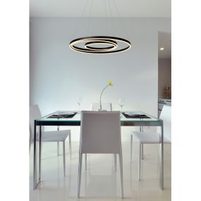 Lucide Triniti - lampe suspendue - Ø 80 x 135 cm - 136W LED dimmable inclus - noir
