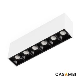 Faro Neso Point-6 - luminaire pour rail magnétique - 16,4 x 3,4 x 5,6 cm - 8W CASAMBI LED blanc chaud (2700K) inclus - 34° faisceau - blanc