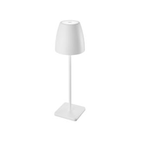 Nova Luce Colt - lampe de table extérieure à piles - Ø 11 x 38 cm - 1W LED dimmable inclus - IP44 - blanc sable