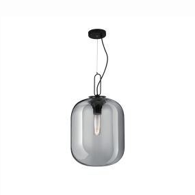 Nova Luce Hunter - lampe suspendue - Ø 25 x 130 cm - verre fumé