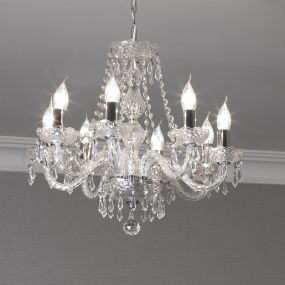 Searchlight Hale - lustre - Ø 50 x 110 cm - chrome