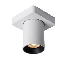 Lucide Nigel - spot en saillie - 10 x 10 x 11,3 cm - 5W dimmable inclus - dim to warm - white