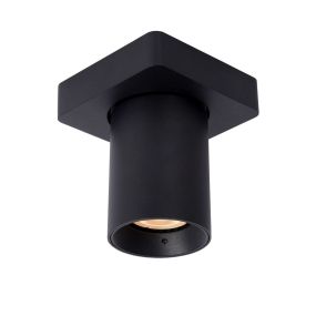 Lucide Nigel - spot en saillie - 10 x 10 x 11,3 cm - 5W dimmable inclus - dim to warm - noir